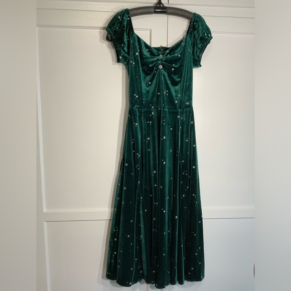 Collectif 50s Delores Glitter Swing Dress, size XS - Picture 3 of 7